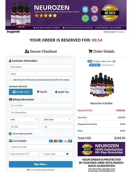 Neurozen Order Page